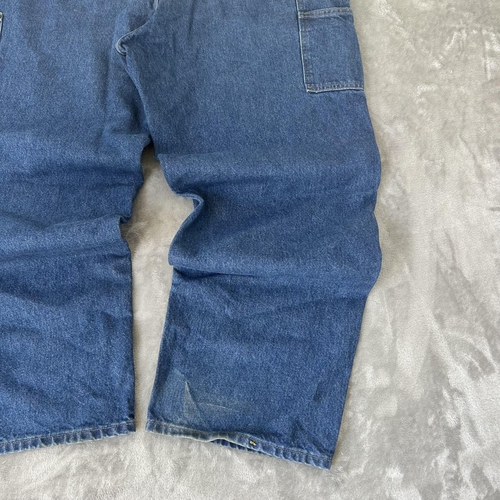Carhartt B73-DST Jeans Mens 42x31 Blue Med Double Knee Straight Denim Workwear - Picture 5 of 16